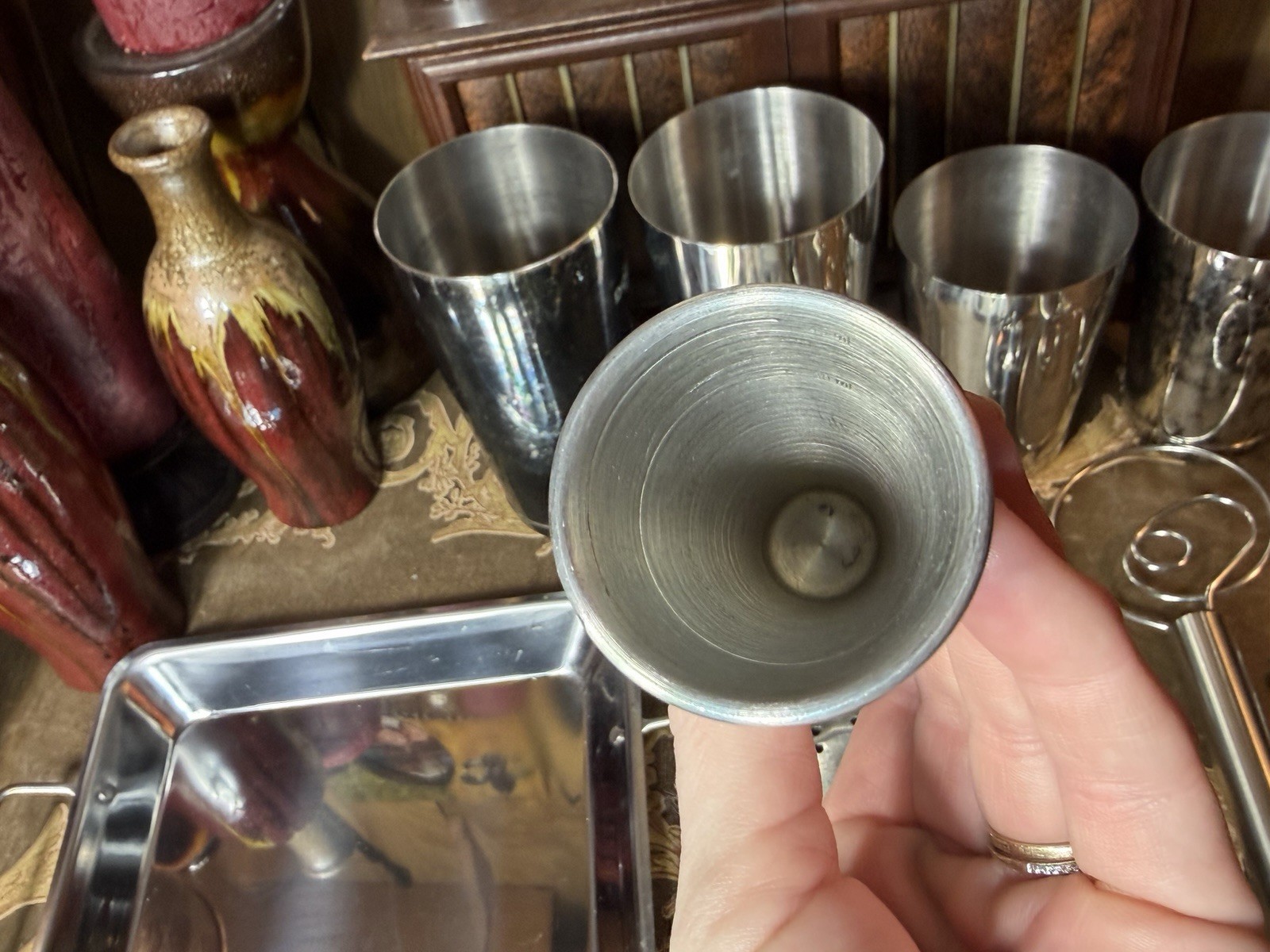 Stainless Steel Cocktail Shaker Set Bar Tools Lot Jigger Strainer Spoon