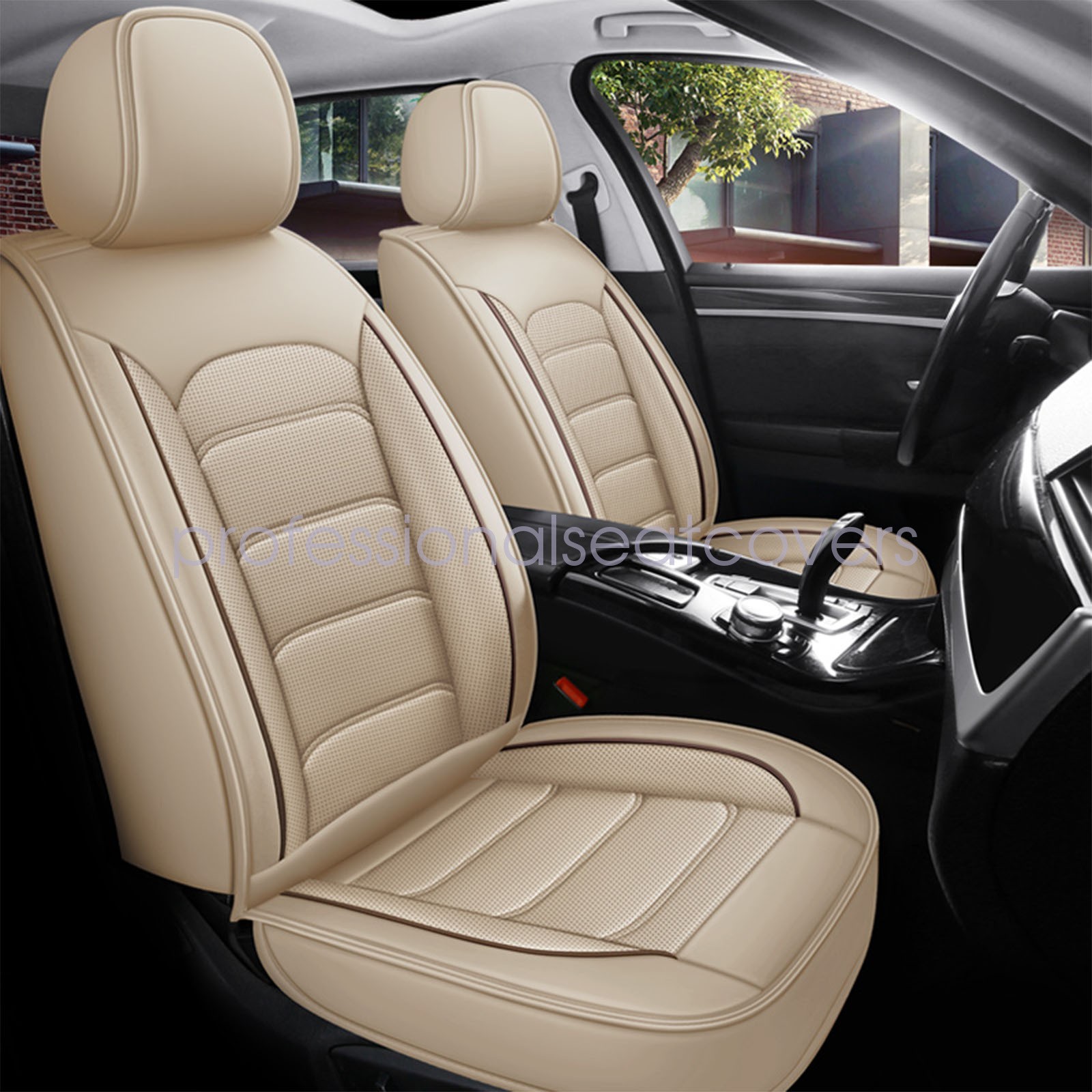 Fit For BMW Car Seat Cover Full Set PU Leather 5-Seats Front + Rear Protector US