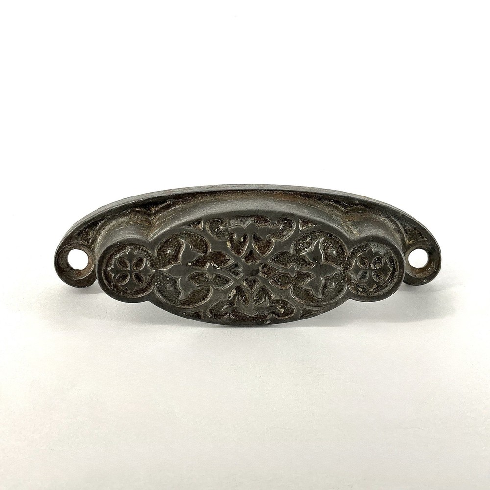 Antique Bin Pull Drawer Victorian Hardware Cast Iron 008