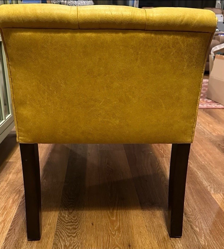 Uttermost Henning Mustard Yellow Tufted Bench