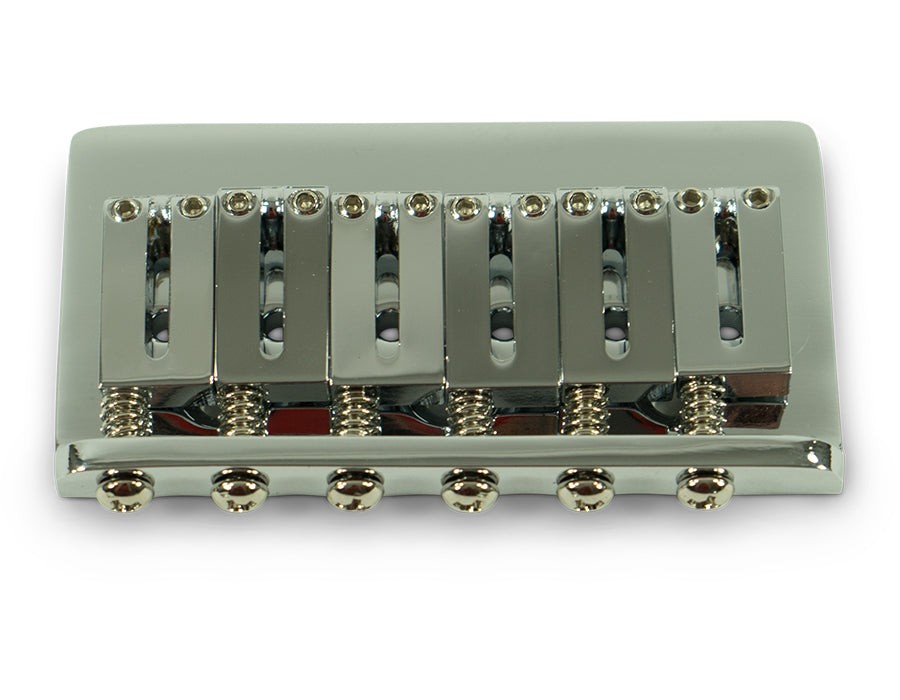 Kluson Standard 6 String Fixed Hardtail Bridge, Through-mount, Chrome