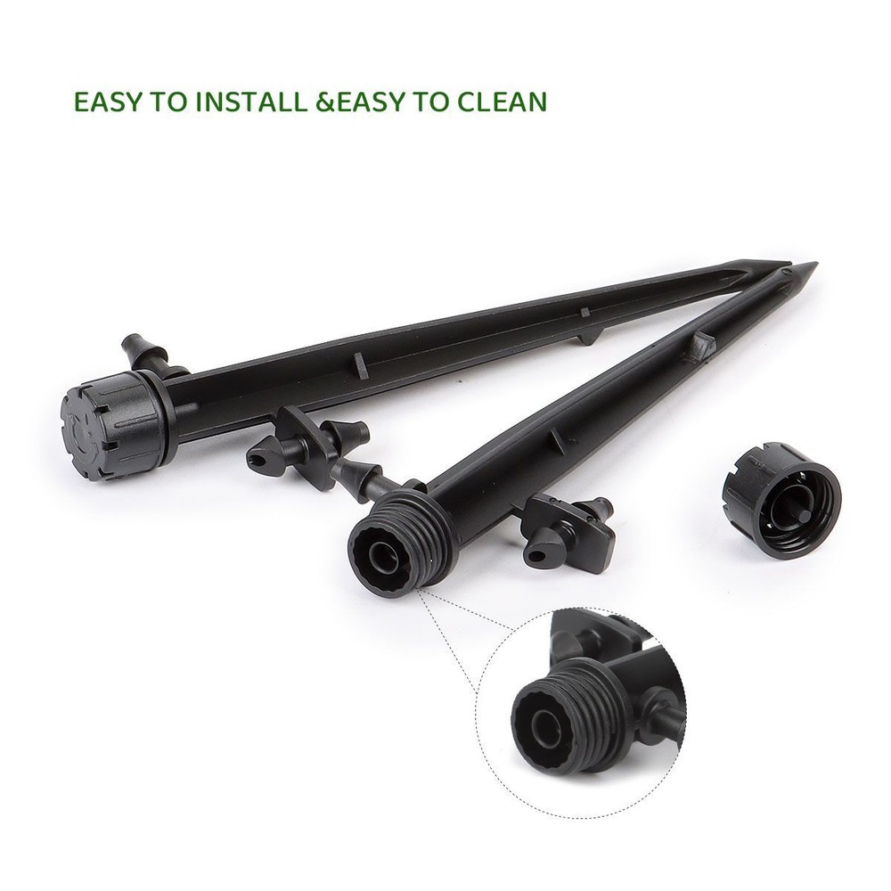 100PCS 360° Adjustable Water Flow Irrigation Drippers Stake Emitter Drip System