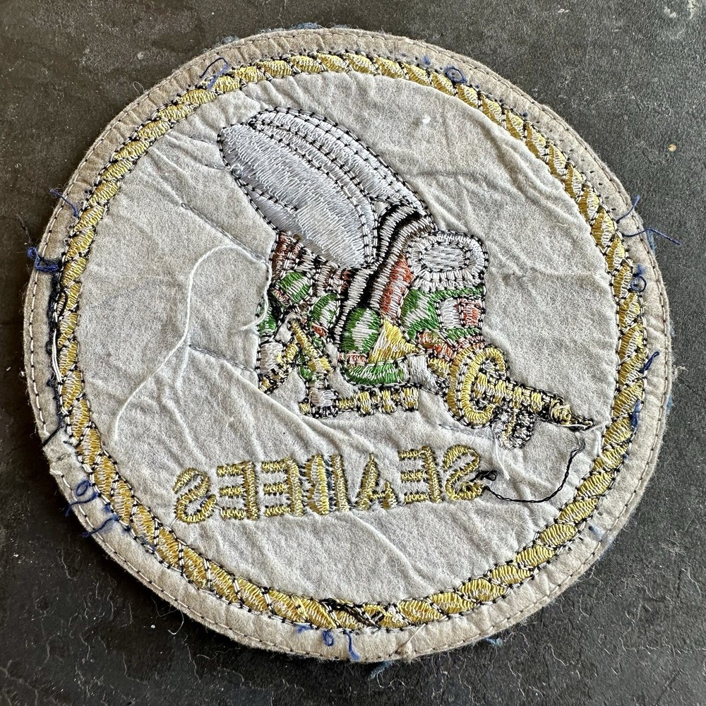 WWII US Navy Seabees Squadron Patch Pocket Felt