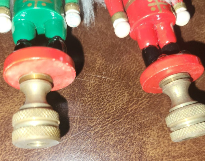 2 Nutcracker Lamp Finial Toppers