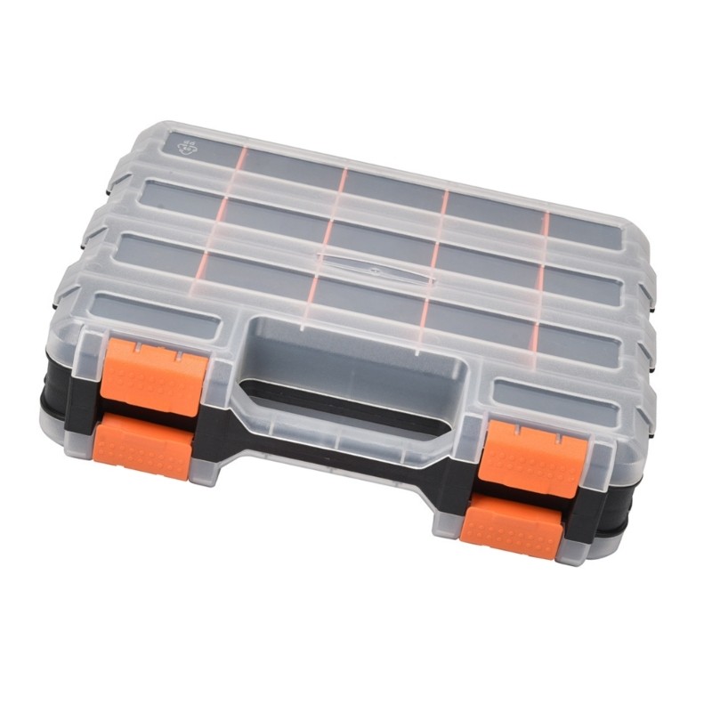 Tool Part Container Bin Double Side Tools Box for Garage Workshop Storage
