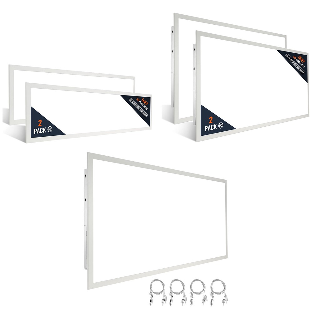 VEVOR 4FT LED Flat Panel Light 6600/6000LM Drop Ceiling Troffer Office Recessed