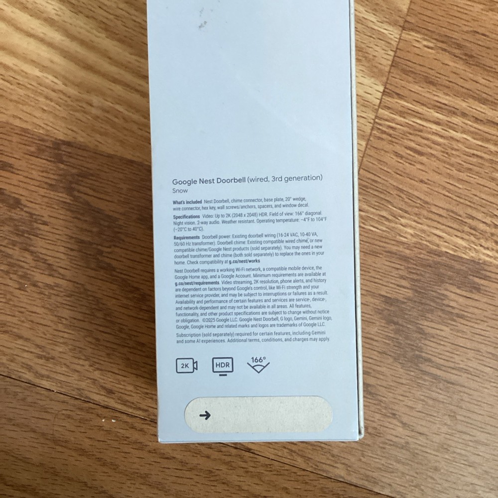 google nest doorbell 2k wired