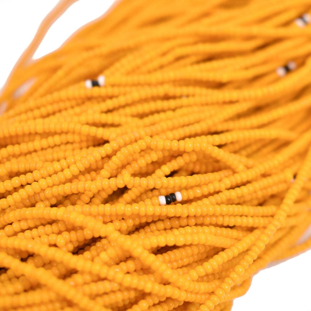 Baule Tamba Dark Yellow Seed Bead Necklace