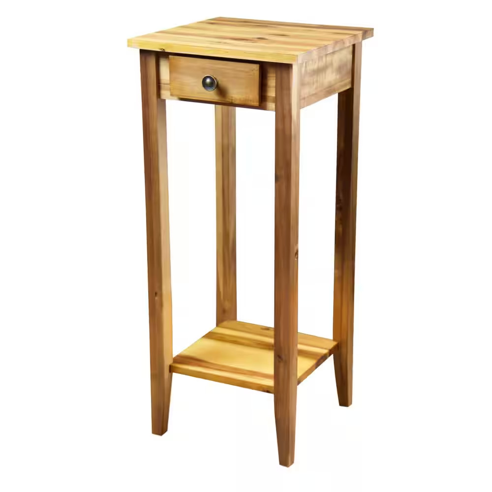 Solid Acacia Wood 27 In. Natural Plant Table