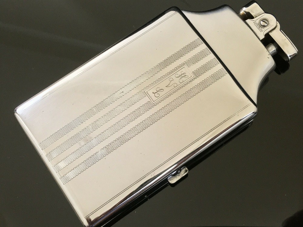 Vintage Ronson Cigarette Lighter & Case Combo