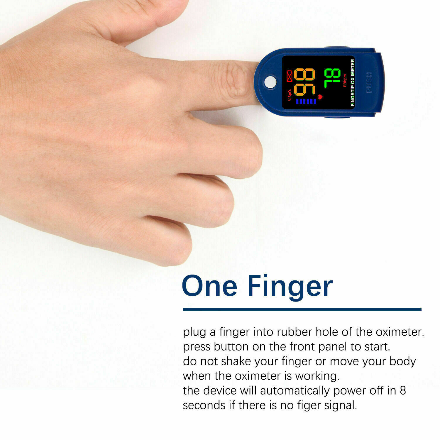 Finger Tip Pulse Oximeter Meter SpO2 Oxygen Saturation rate Heart Blood Monitor