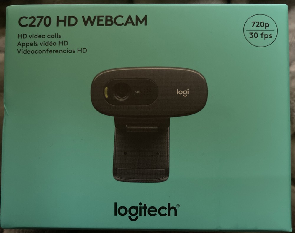 Logitech C270 HD Webcam 720p Black Video Web Cam. Authentic