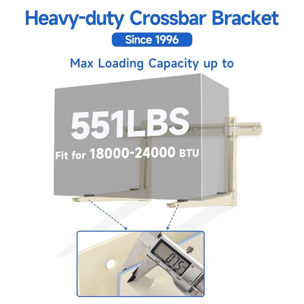 Mini Split Wall Mounting Bracket: 9000-36000 BTU, With Horizontal Bar Model