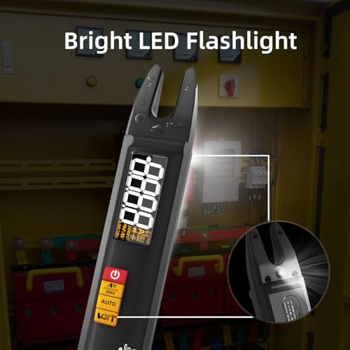 Digital Clamp Meter AC DC Current Open Jaw Fork Meter Rechargeable Auto