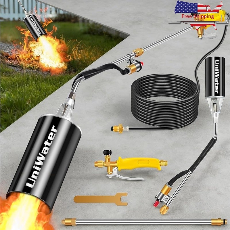High Output Propane Weed Torch W/ Piezo Ignition & Adjustable Flame Control New