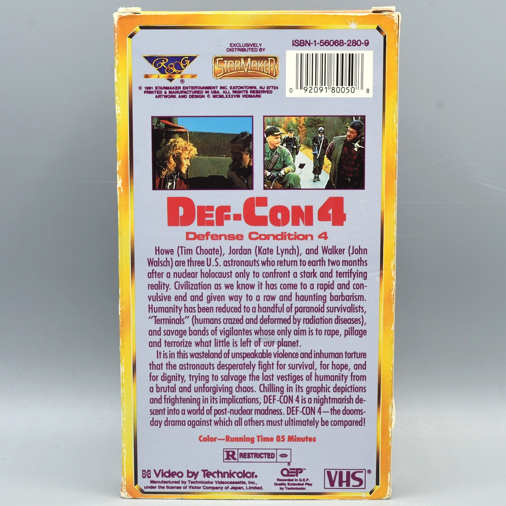 Def Con 4 VHS 1991 Release Starmaker Thriller Sci Fi TESTED