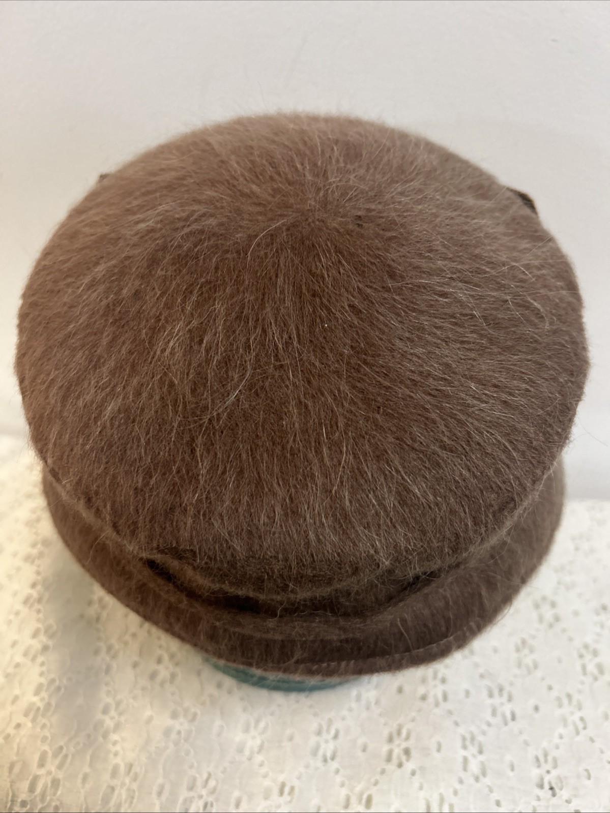 Henry Pollak New York Tan Women's Hat With Bow Vintage 100% Wool USA 50s-60s