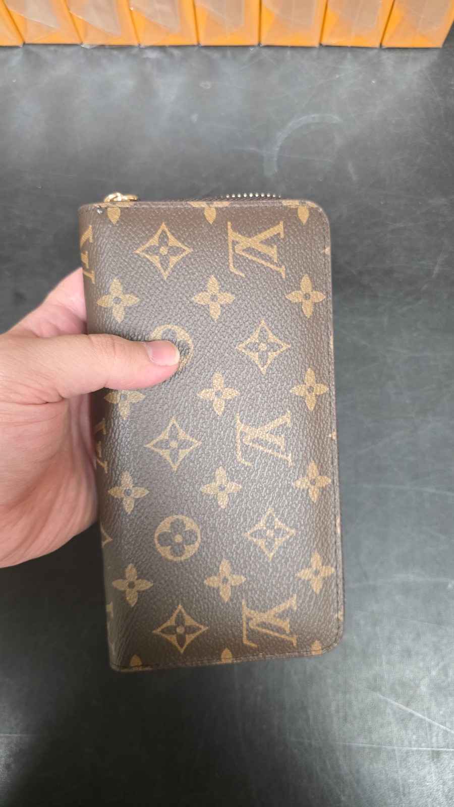 Louis Vuitton Monogram Zippy Zip Around Long Wallet Brown