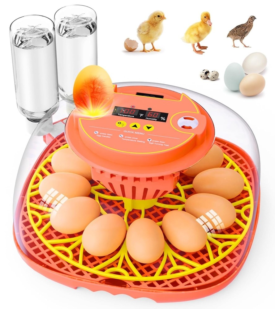 12 Egg Incubator for Hatching Eggs, Smart Temperature and Humidity Control, A...