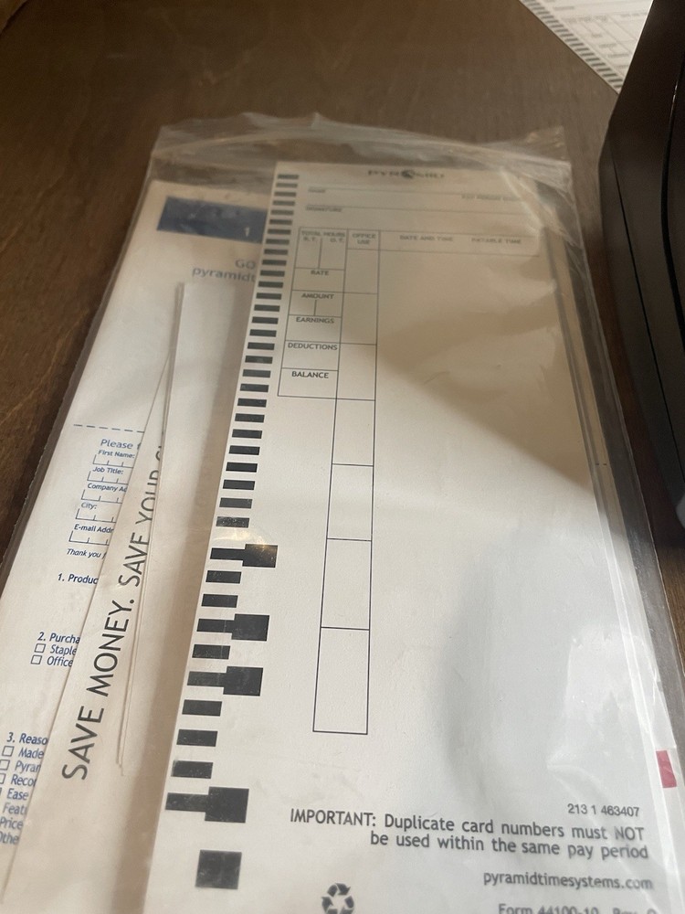 Pyramid Time Solutions 5000 Time Clock Auto Totaling With Keys Preowned