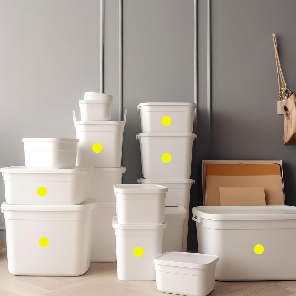 1400 PCS Yellow Circle Dot Stickers 3/4" Round Color Coding 3/4 INCH