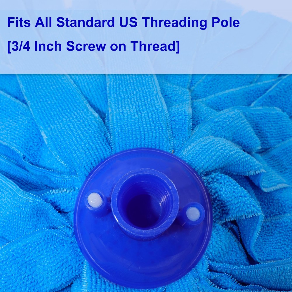 6 PCS Blue Microfiber Mop Replacement Compatible with All Standard US Threadi...