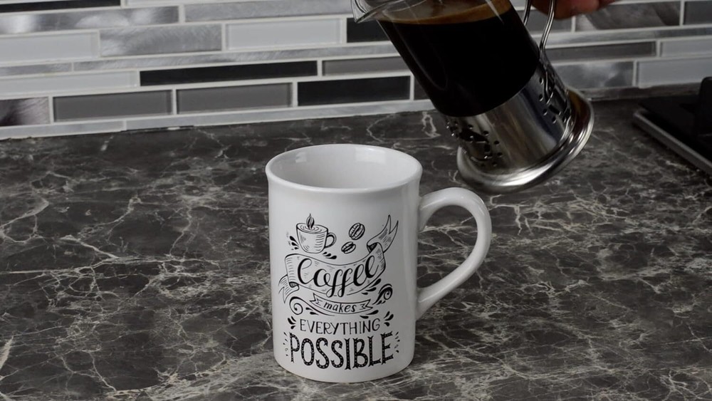 French Press Single Serving Coffee Maker, Small Affordable Silver
