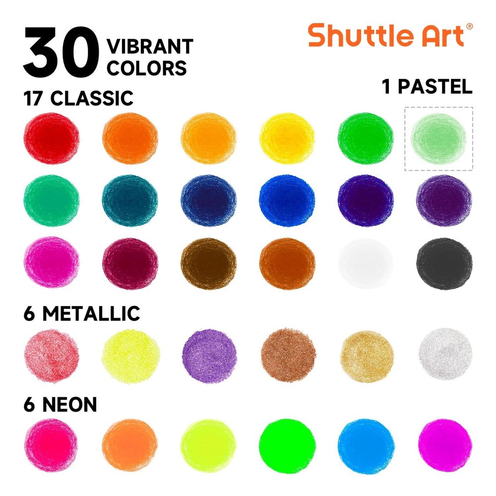 Tempera Paint Sticks, 30 Colors Solid Tempera Paint for Kids with 1 Drawing P...