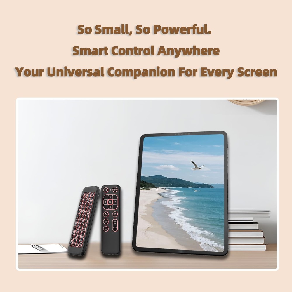 Mini Air Mouse Remote Keyboard 7 Color Backlit Bluetooth 2.4G Dual Mode