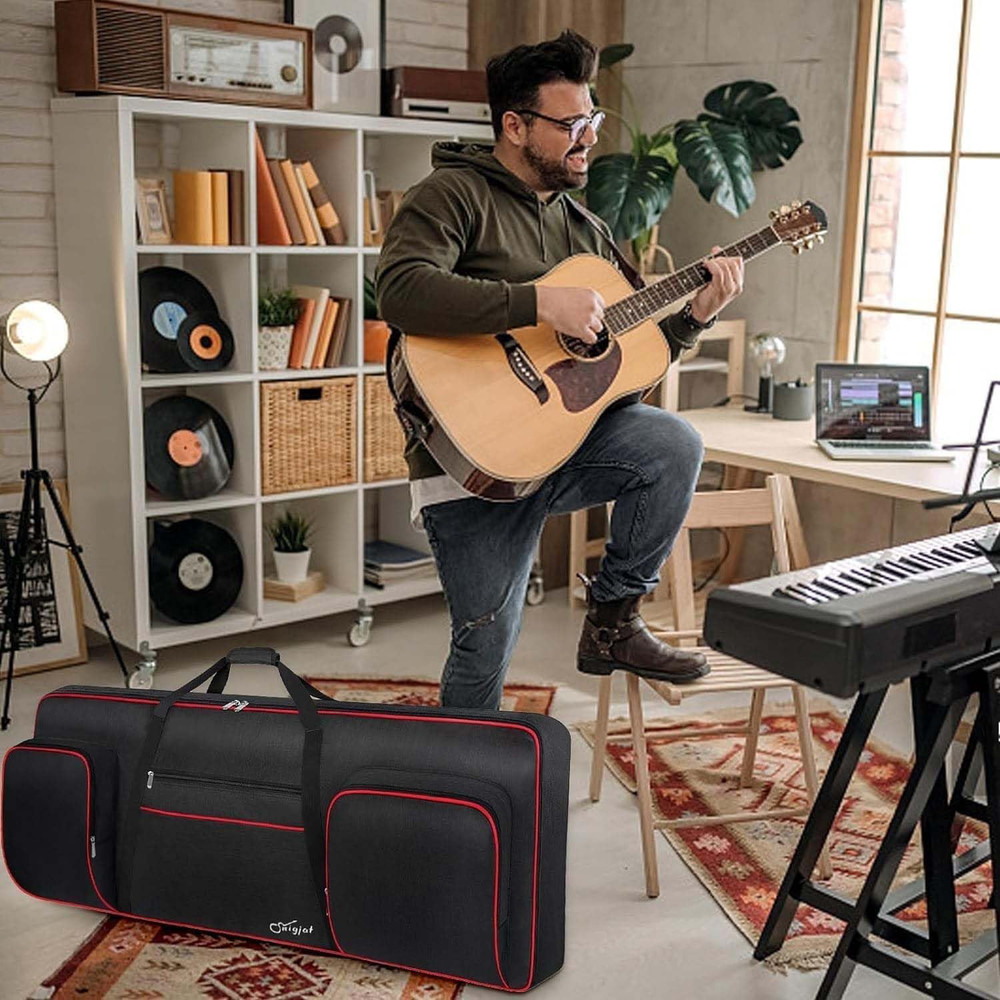 76 Key Keyboard Case, Soft Padded Piano Case with Handle and Adjustable Shoulder