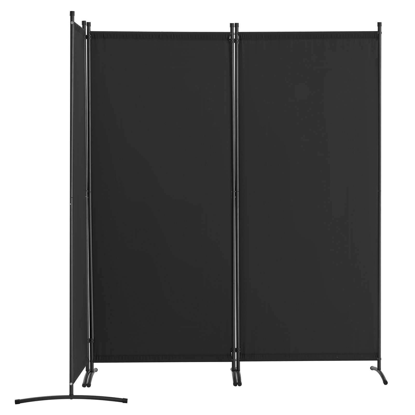 Room Divider 3-Panel Folding Privacy Screen Fabric Partition Office Black