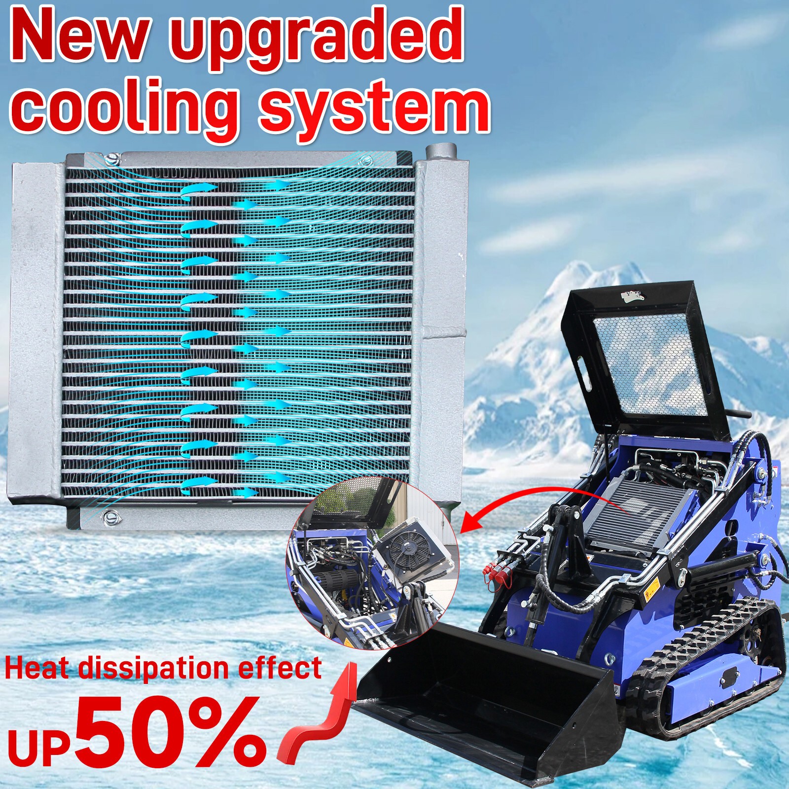 22HP Mini Skid Steer Loader Upgraded 2-Cylinder Gas Engine Free Shipping