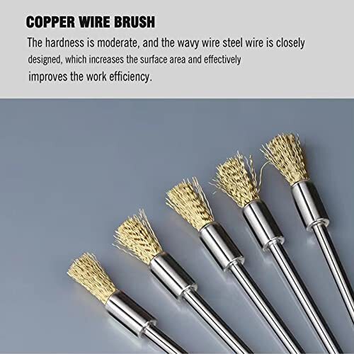 10 Pack Extended Copper Wire Brush Rust Paint Removal Bits Rotary Tool