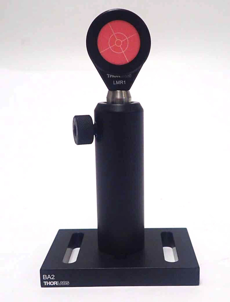 THORLABS FLORESCENT ALIGNMENT DISK / LMR1 FIXED LENS MOUNT & THORLABS POSTHOLDER