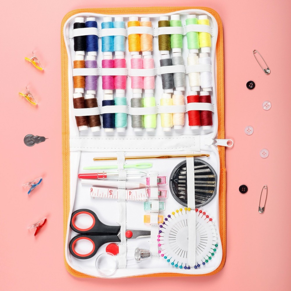 Incraftables Emergency Sewing Kit w/30pcs Multicolor Thread, Needles, Scissors