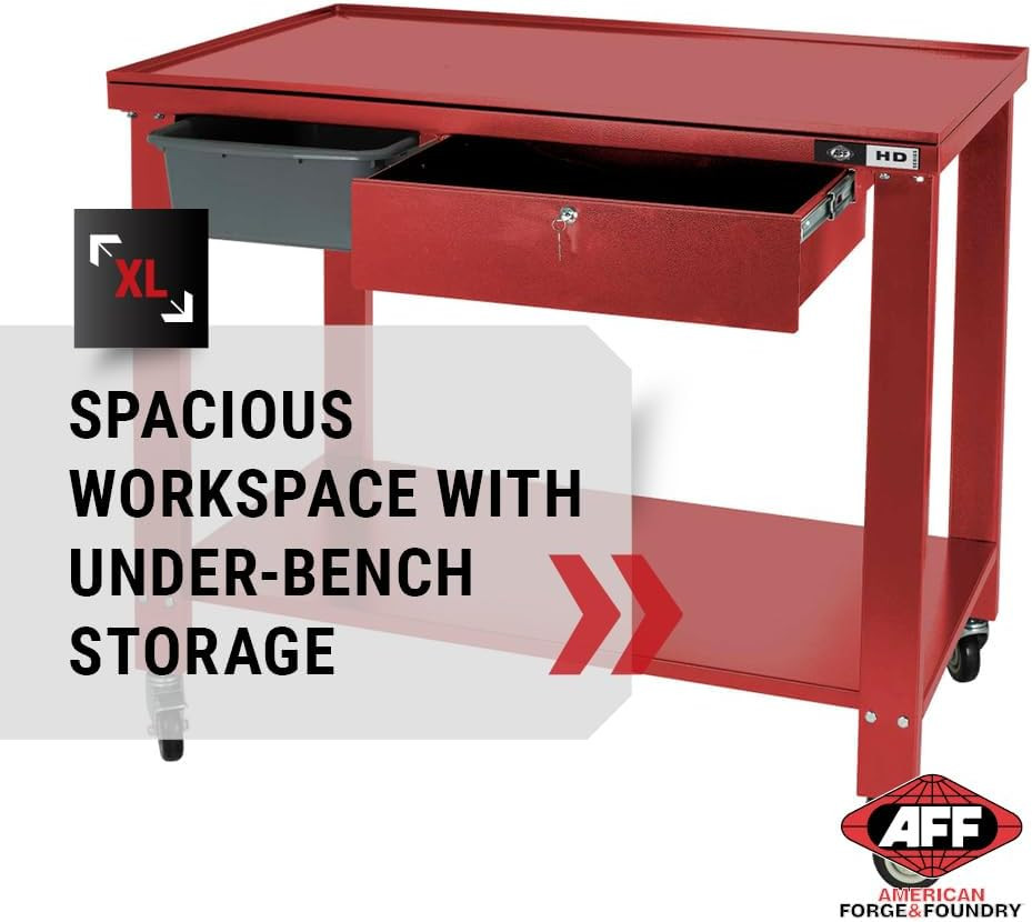 Tear-Down Work Table - Portable Heavy Duty Workbench with Fluid Drainage System