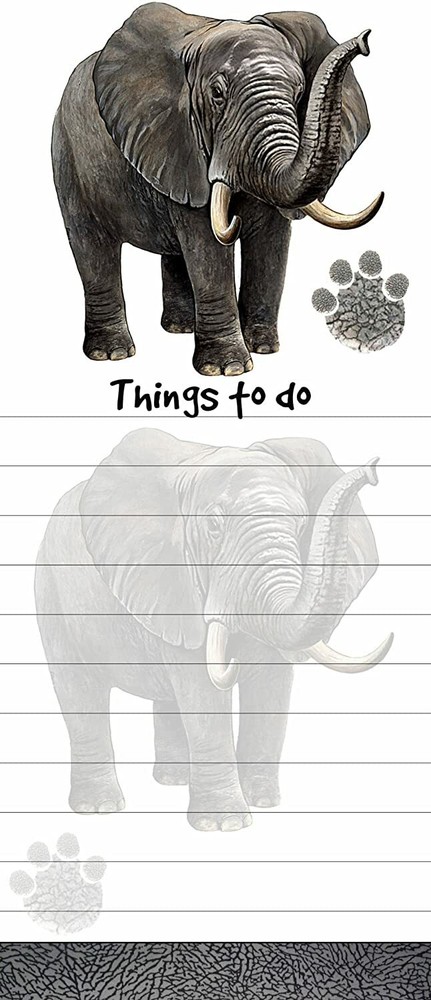 ELEPHANT Die Cut List Pad/Note Pad with Magnetic Back