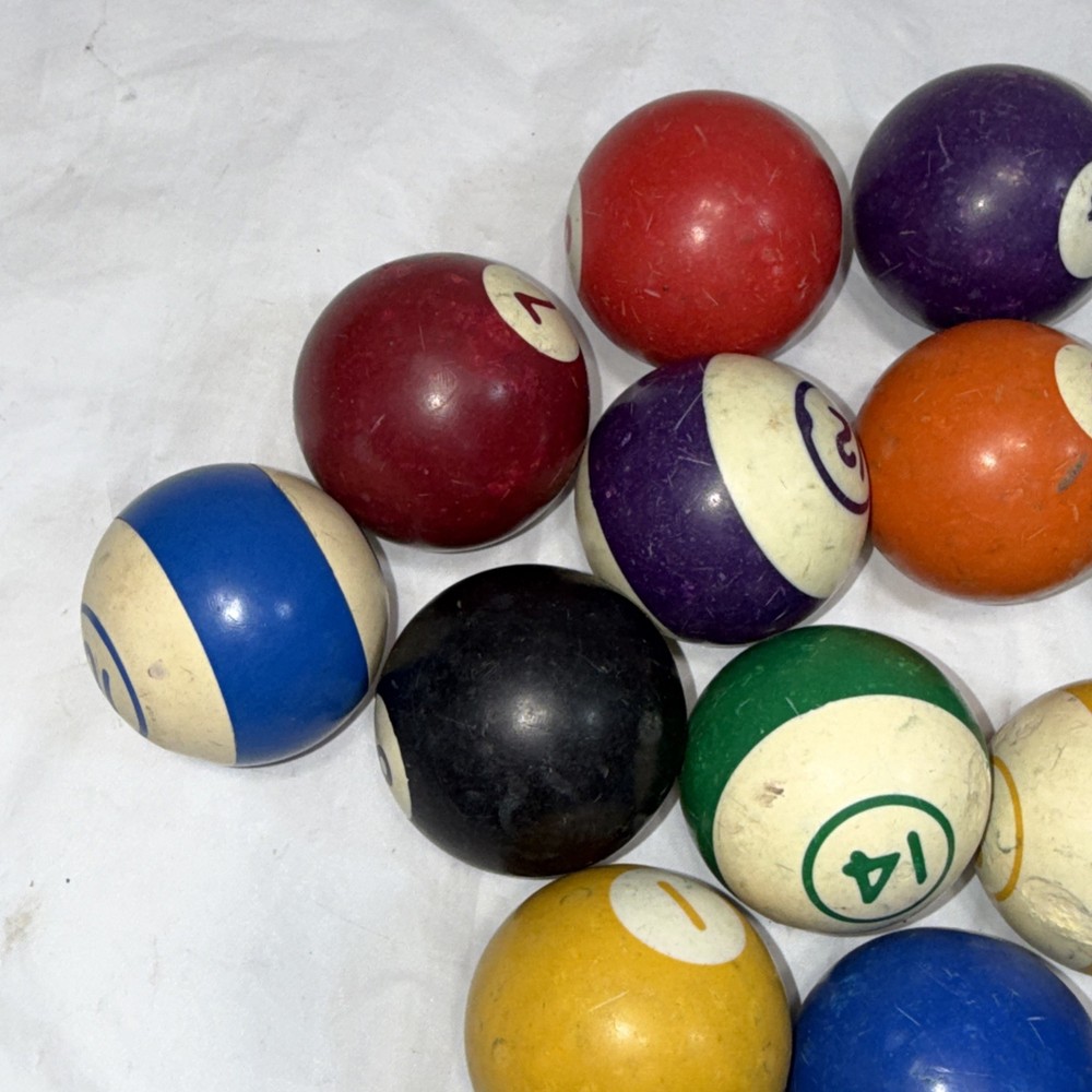 Vintage Striped & Solid Pool Ball Billiard 2 1/4" Replacement Balls Missing 11