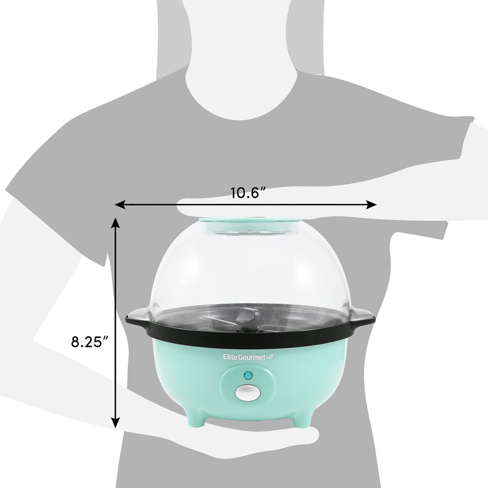 Elite Gourmet EPM330M Automatic Stirring 12-cup Popcorn Maker 3-Quart, Mint