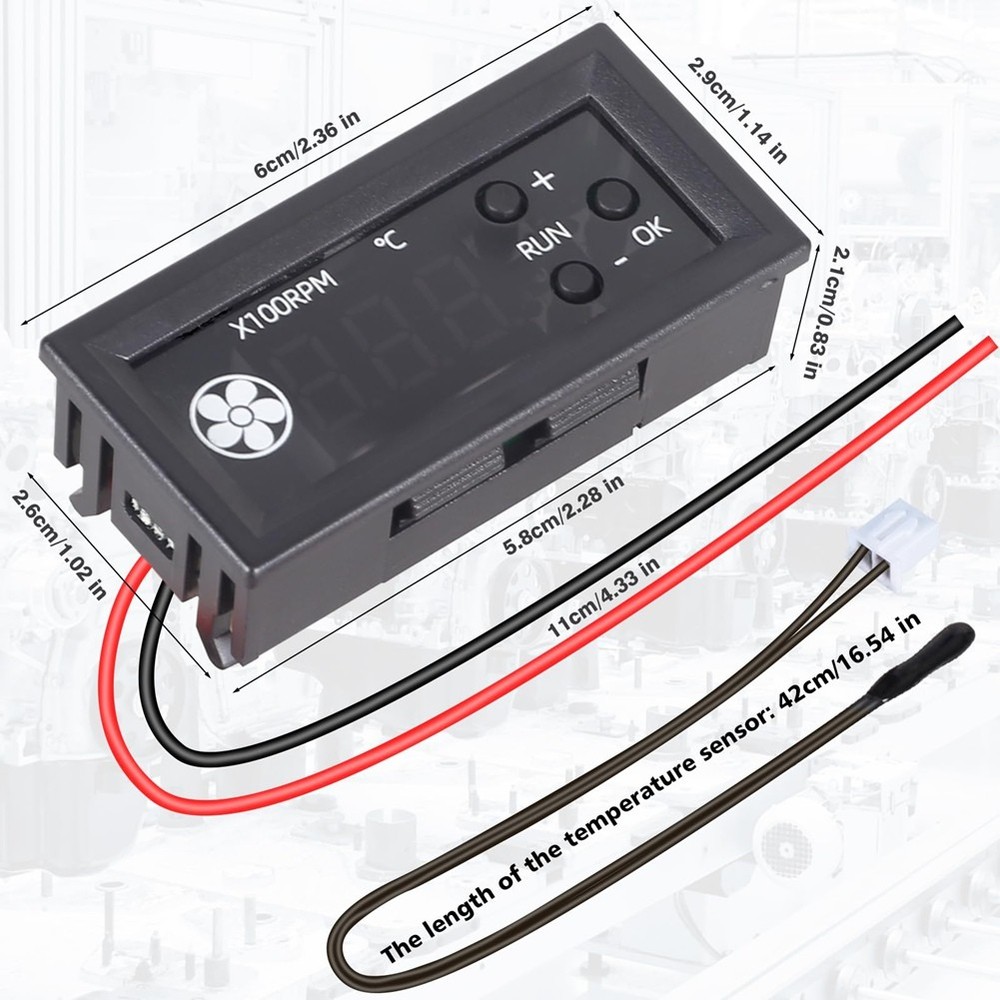 Fan Temperature Controller,DC 12V PWM 4-Wire Fan Speed Controller Module2990