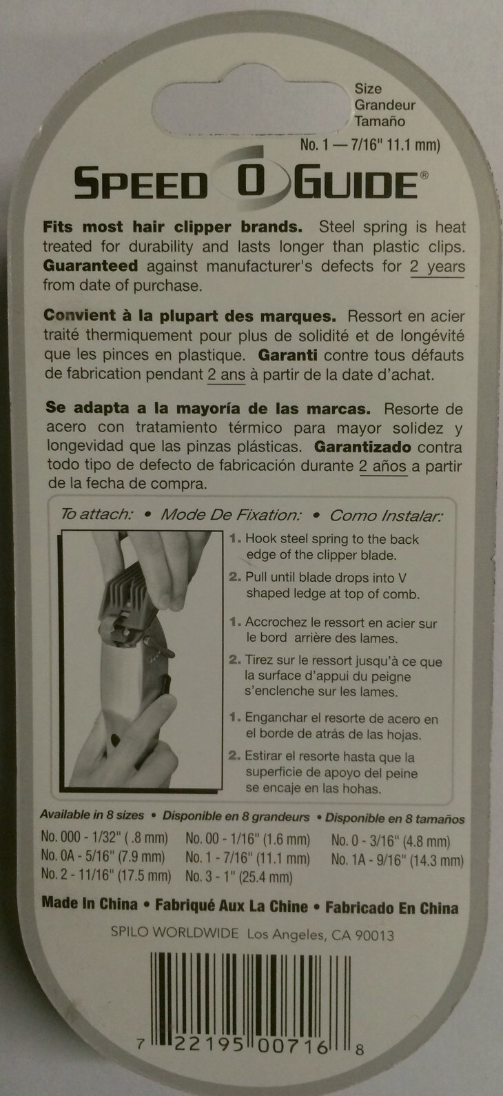 SPEED O GUIDE Set of Attachment Clipper Combs RED Set of EIGHT Combs NEW