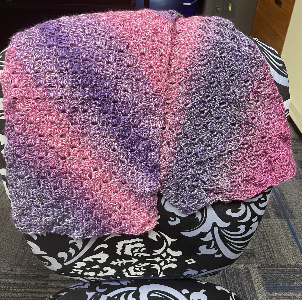 Handmade Crocheted Soft Pink Rectangle Scarf