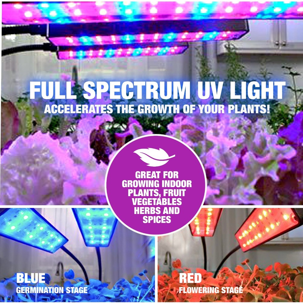 Bell + Howell Bionic LED Flexible Indoor Grow Light with 4 Adjustable Light Head