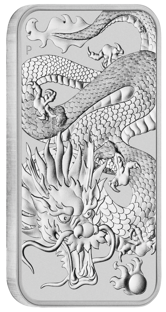 2022 Australia DRAGON RECTANGULAR 1oz .9999 $1 Silver Bullion Coin
