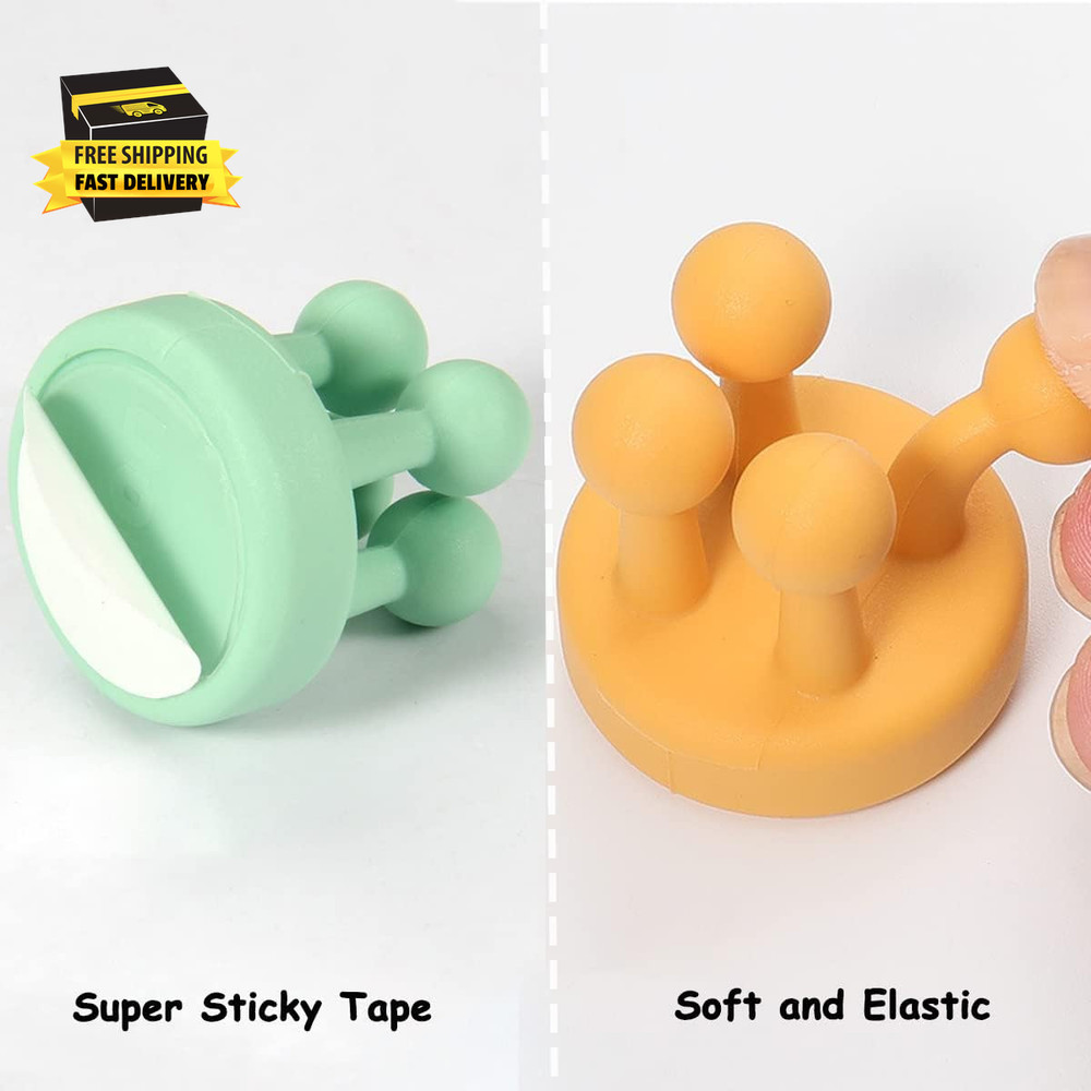 4 Pcs Silicone Waterproof Toothbrush Holders,Multi-Function Self Adhesive Hooks