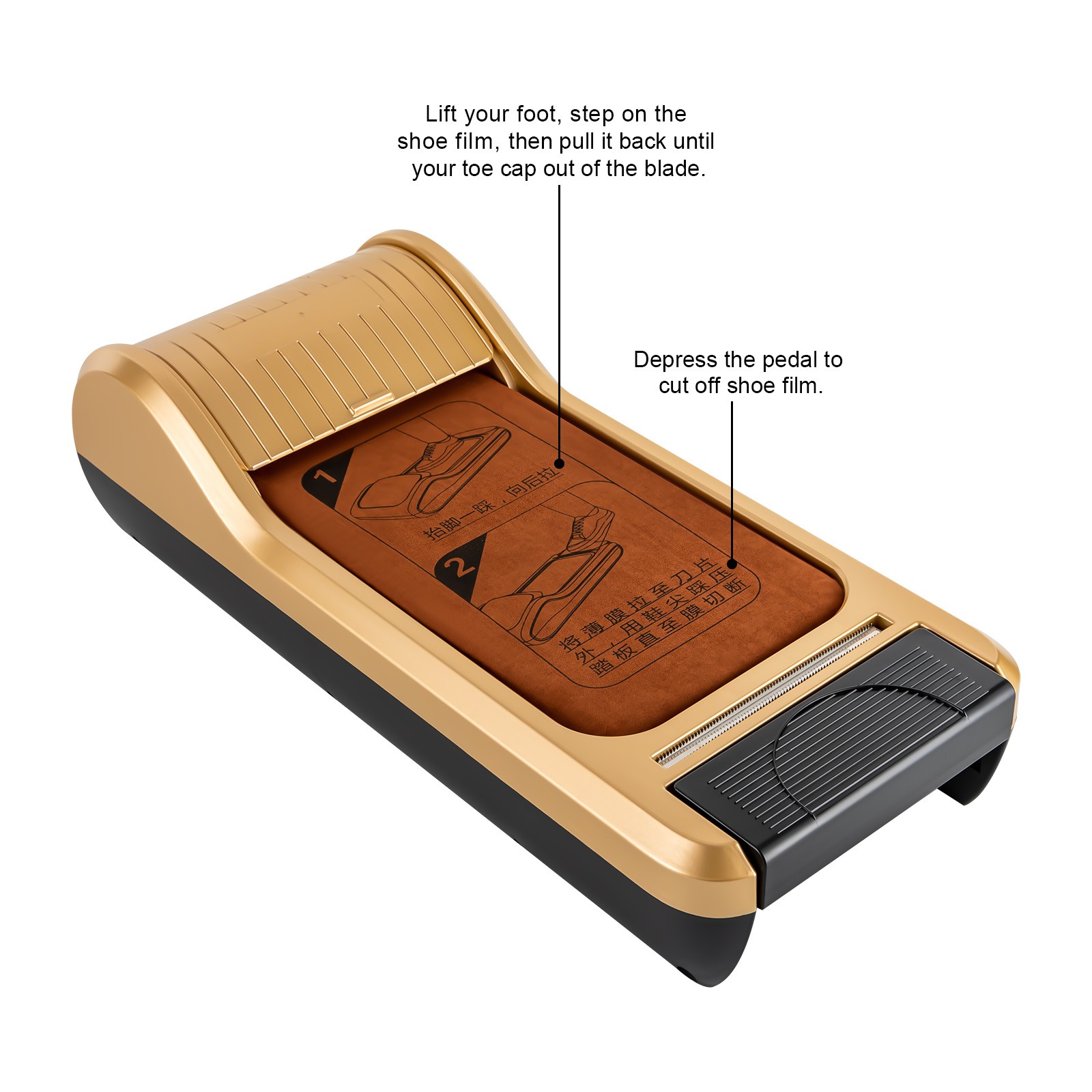 Shoe Film Machine Automatic Shoe Cover Dispenser Step-on 1 Roll of Film Portable