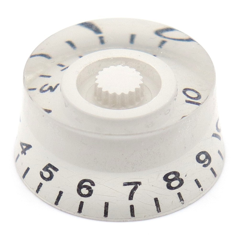 4Pcs Acrylic Bass Guitar Knobs Volume Tone Control Knobs White Black numbers