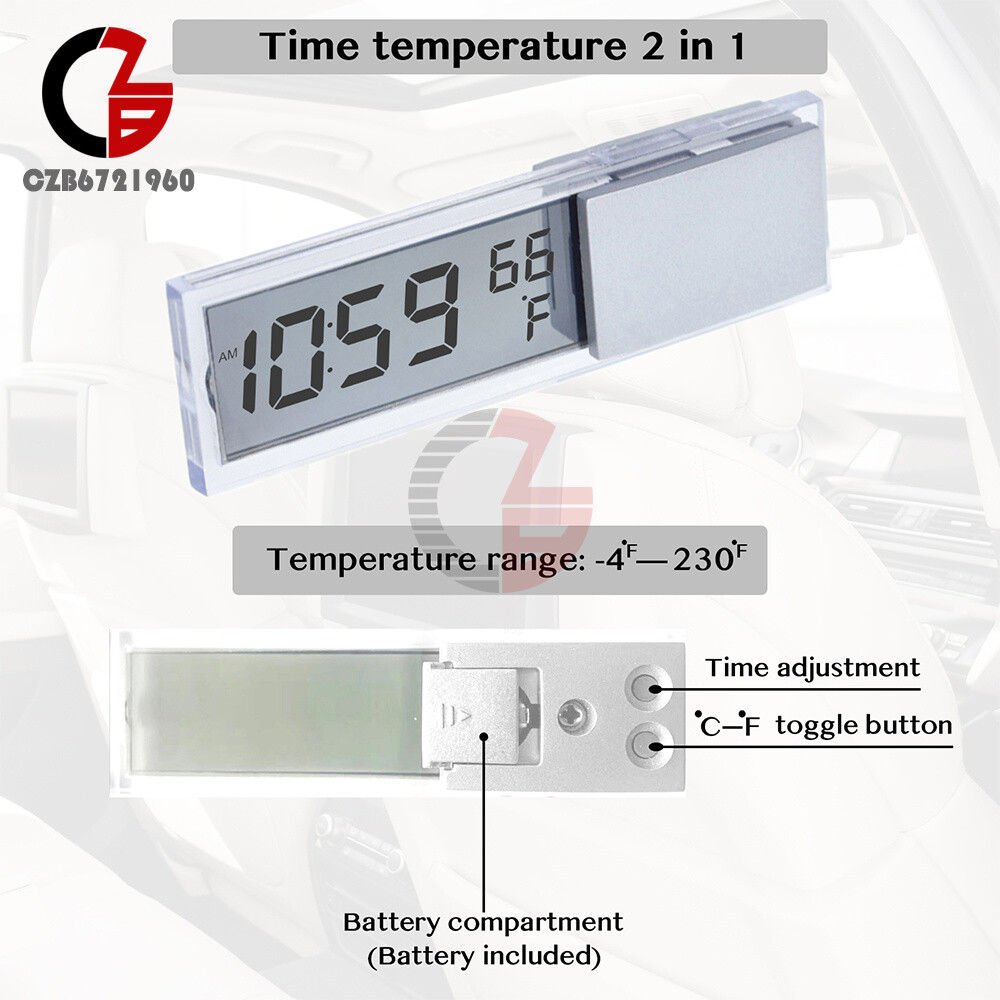 Digital Car Electronic Clock Thermometer Mini Weather Station Temperature Meter