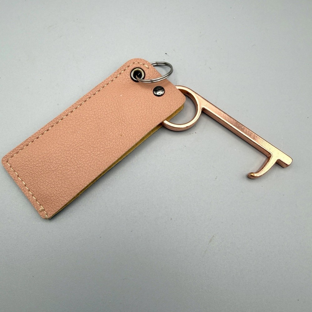 No-Touch Handsfree Door Opener Elevator Press Stick Button Pusher Leather Case
