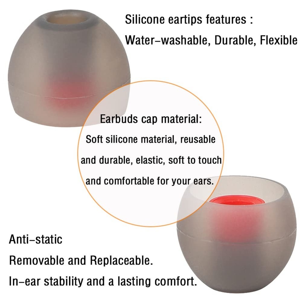 Replacement Earbud Tips Silicone Ear Tips for in- Ear Headphones Eartips Tips...